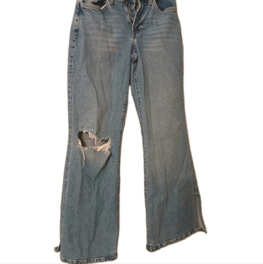 Vintage Forever 21 Distressed Wide Leg High Waisted Jeans Size:25 Bell Bottoms - Picture 3 of 11